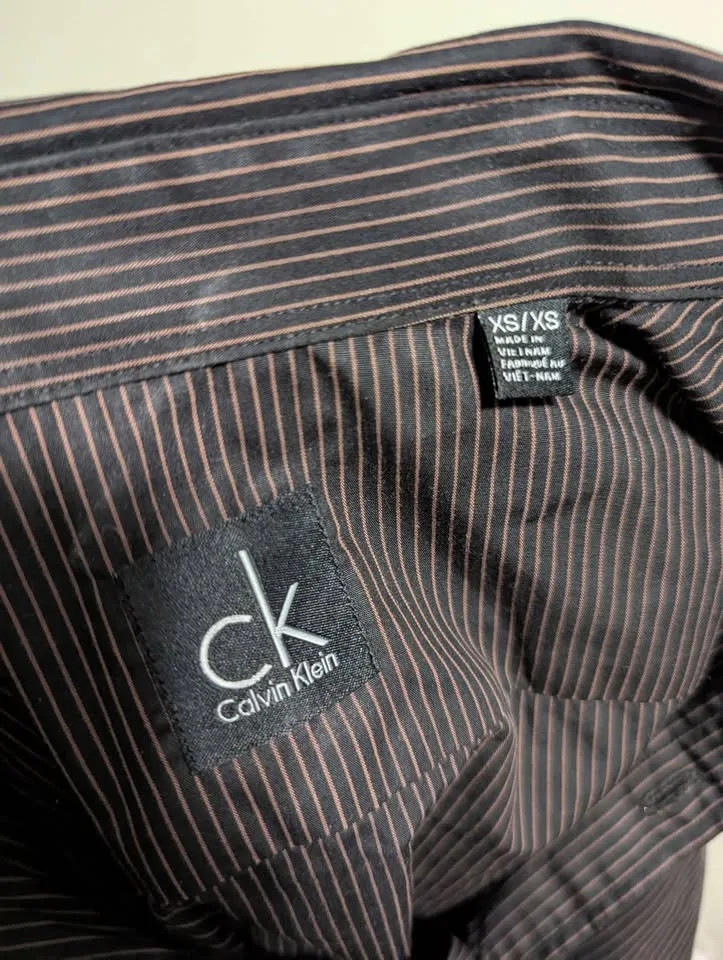 CK Men's Striped Dress Shirt XS image indicator(2)