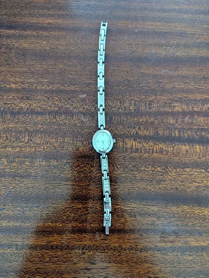 Ladies' Silver-Tone Watch with Link Bracelet thumbnail