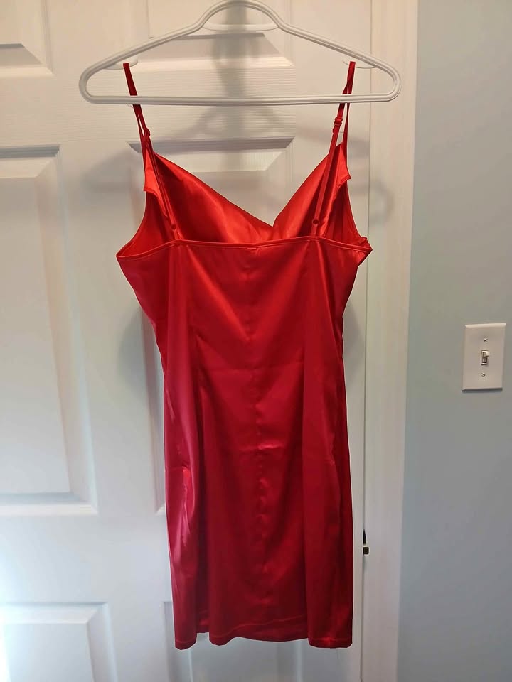 Satin Red Dress