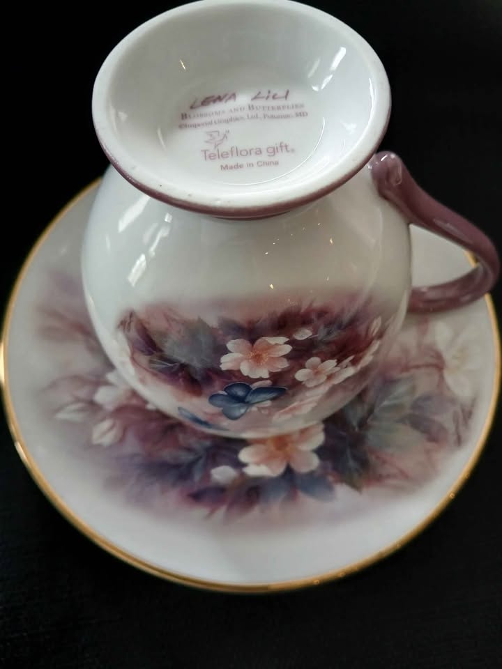 Lena Liu Blossoms & Butterflies Tea Cup and Saucer - photo 2
