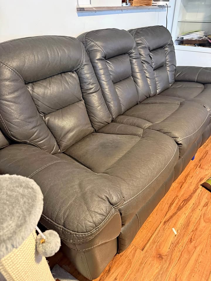 Leather-Like Recliner Couch and Love Seat