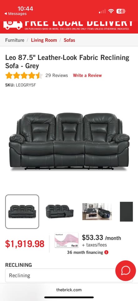 Leather-Like Recliner Couch and Love Seat - photo 5