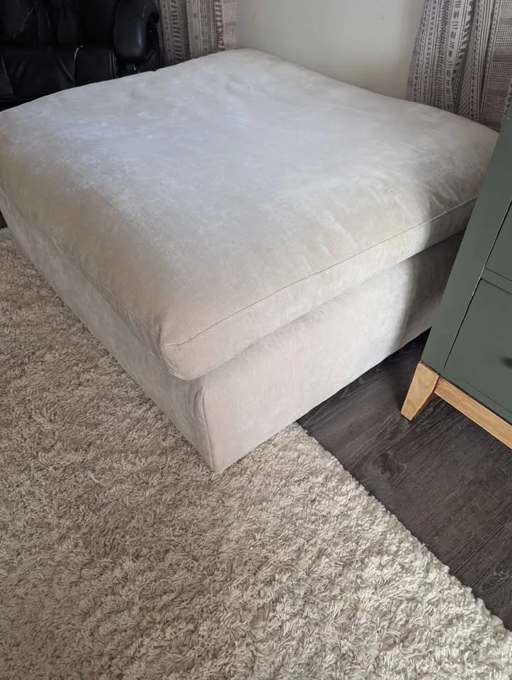 Huge feather ottoman. Cream color image indicator(2)