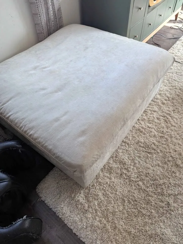 Huge feather ottoman. Cream color image indicator(3)