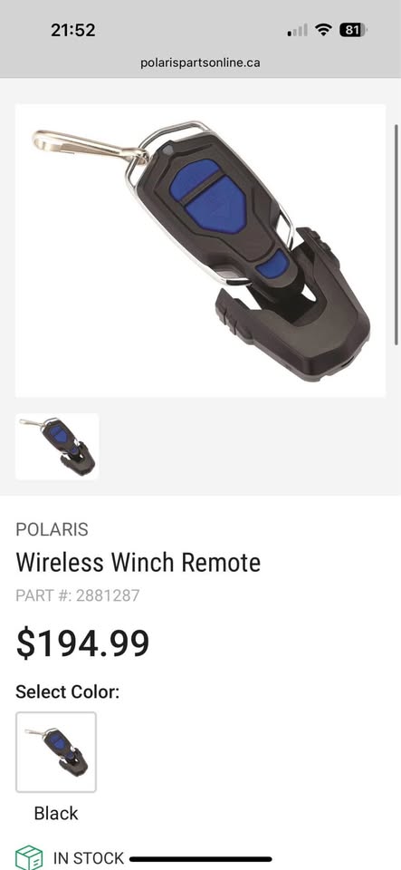 Polaris Wireless Winch Remote - photo 4