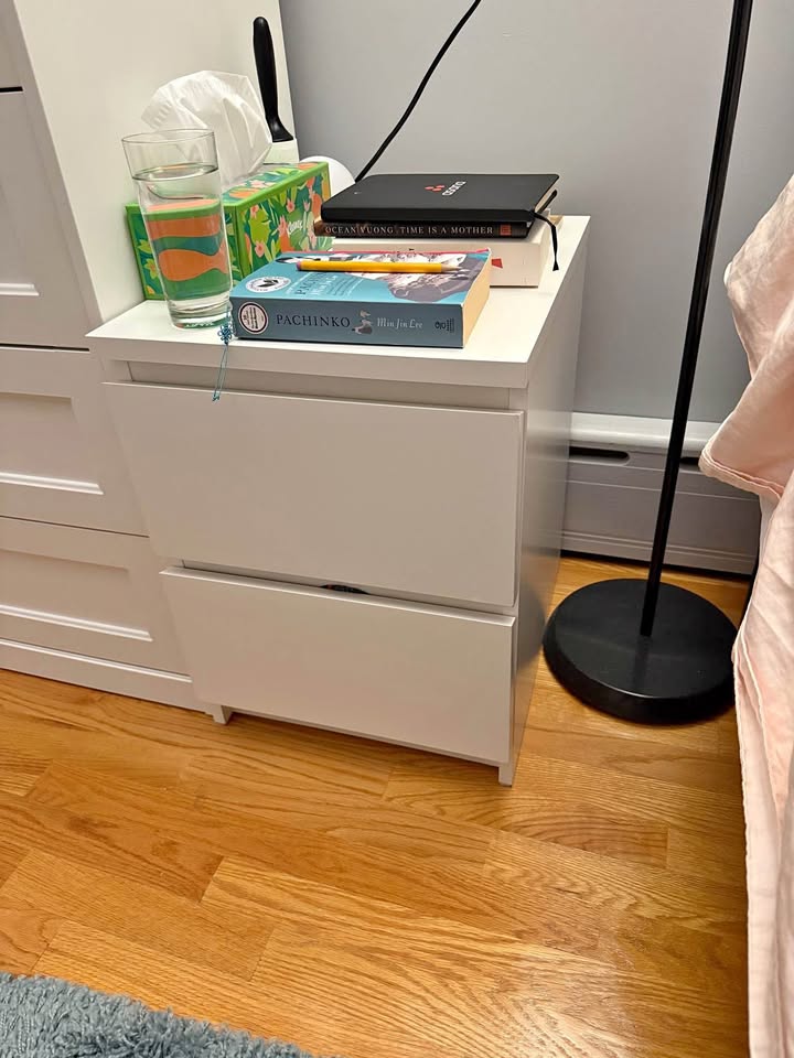 2 white IKEA Malm nightstands (Discontinued in US)