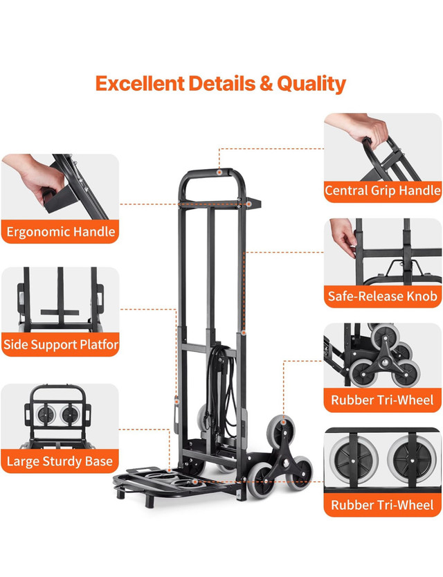 VEVOR Stair Climbing Cart, 460 lbs Capacity - photo 4