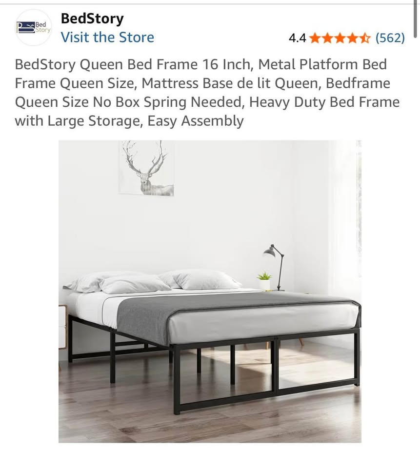 Queen Size Mattress (10”) + Metal Bed Frame (16”) - photo 2