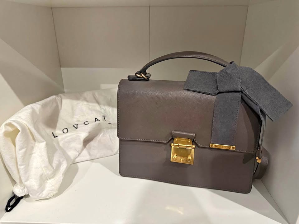 LOVCAT Taupe Gray Handbag – Elegant, Like New