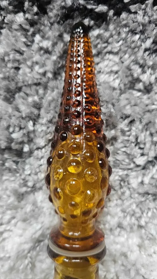 Vintage Empoli Rossini Genie Bottle Amber MCM 22" Italy image indicator(2)