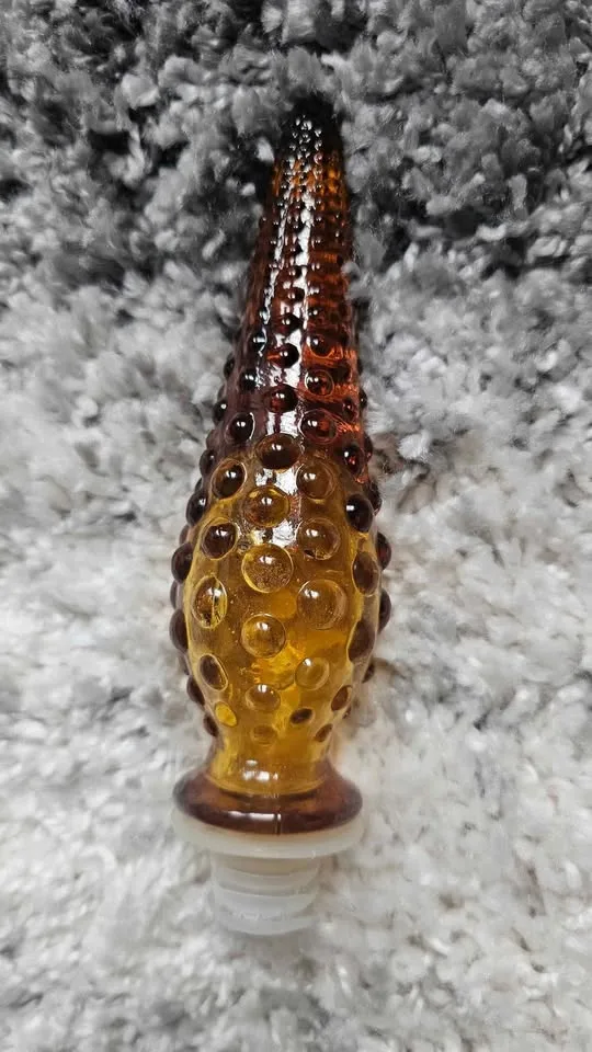 Vintage Empoli Rossini Genie Bottle Amber MCM 22" Italy image indicator(5)