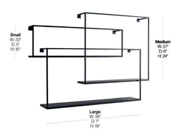 Industrial floating iron matt shelves