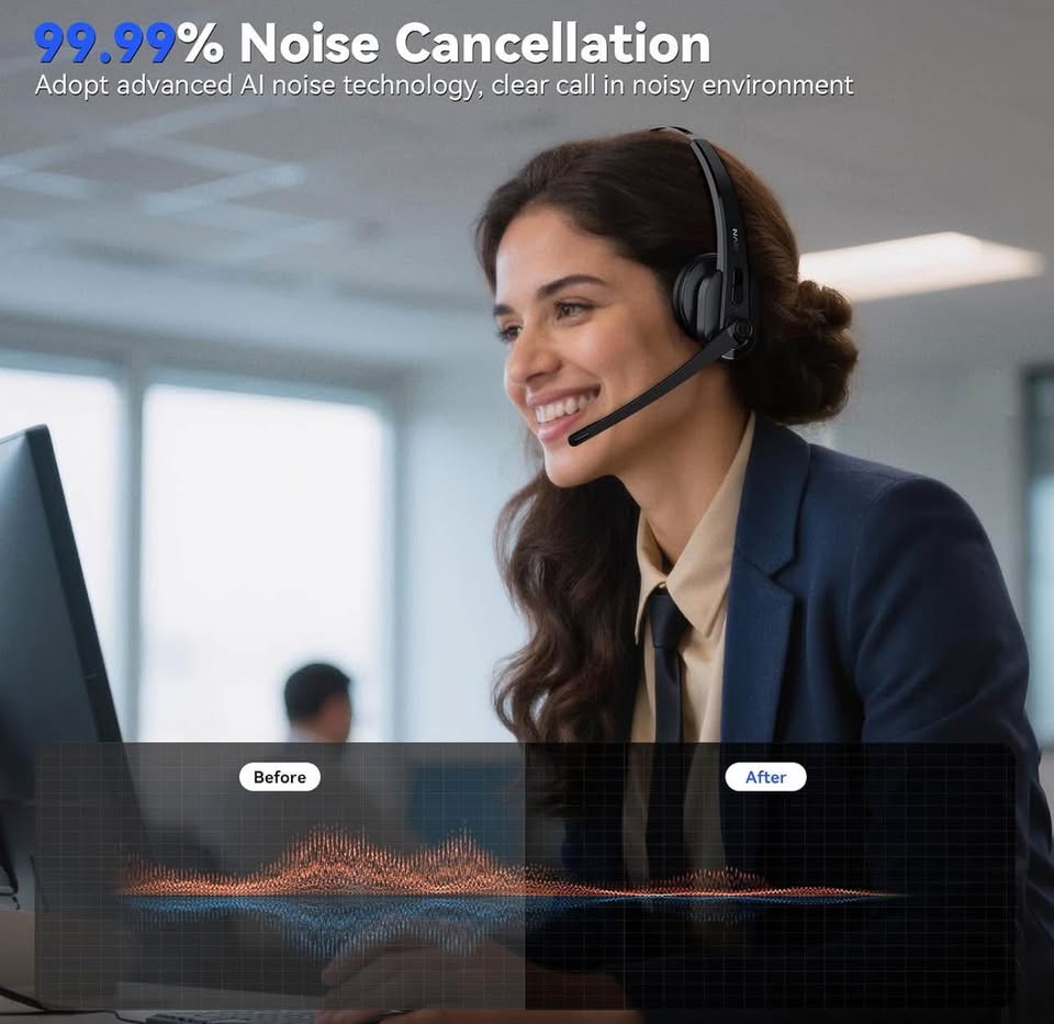 Wireless Headset with Mic for Work - photo 2