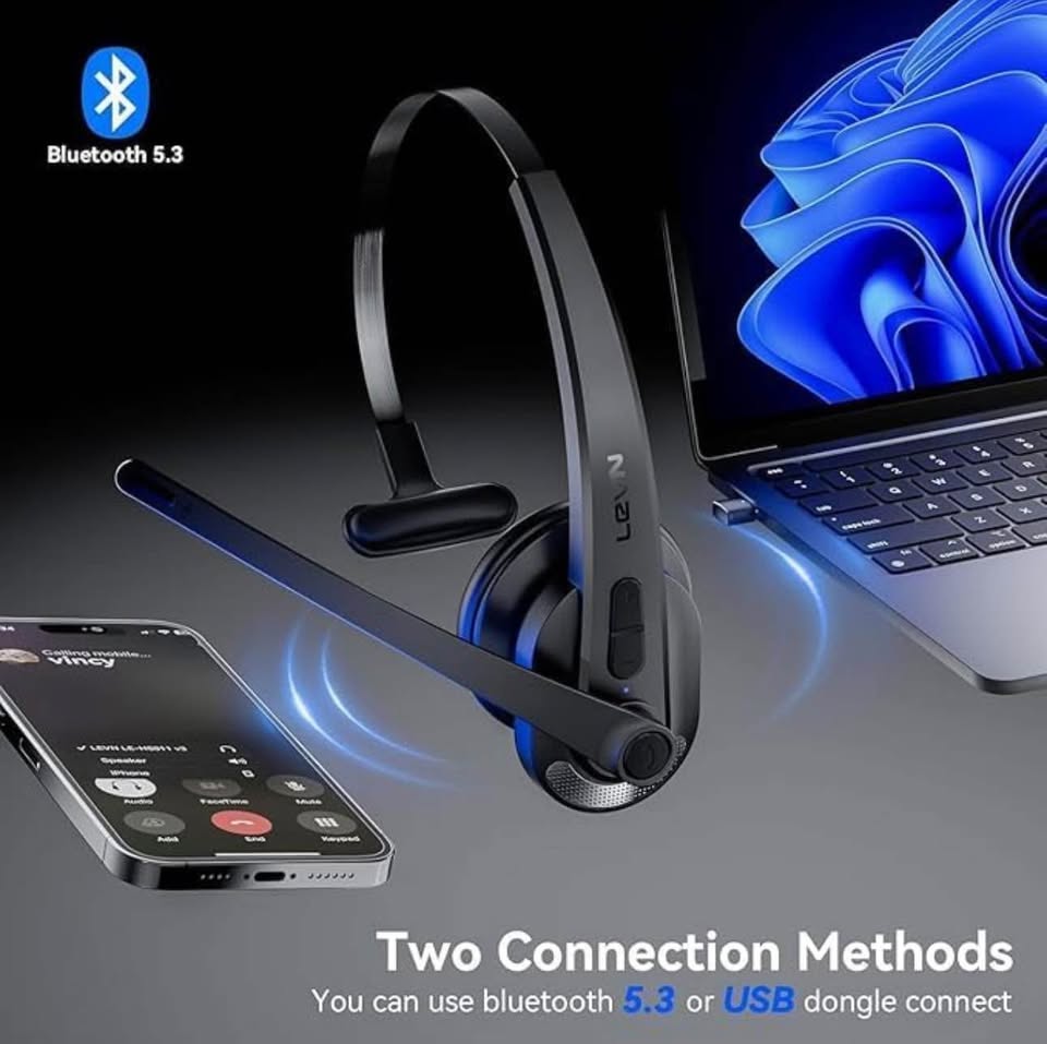 Wireless Headset with Mic for Work - photo 3