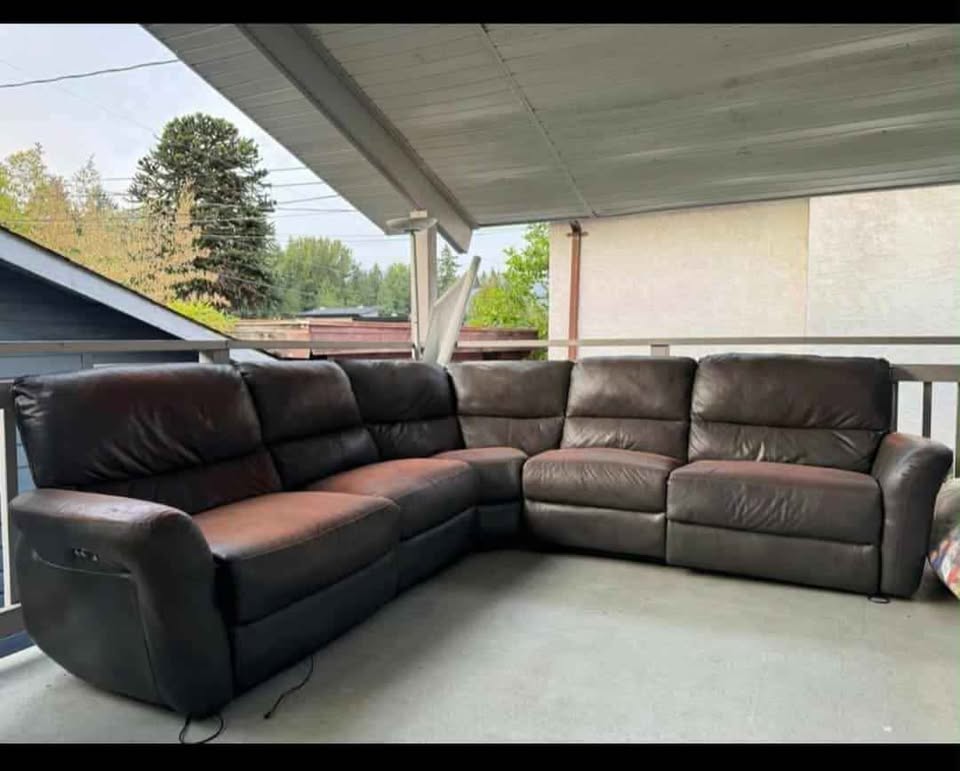 L-shaped Leather Sofa - photo 4