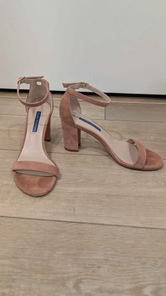 Stuart Weitzman nearly nude heel sandal size 6.5 image indicator(2)