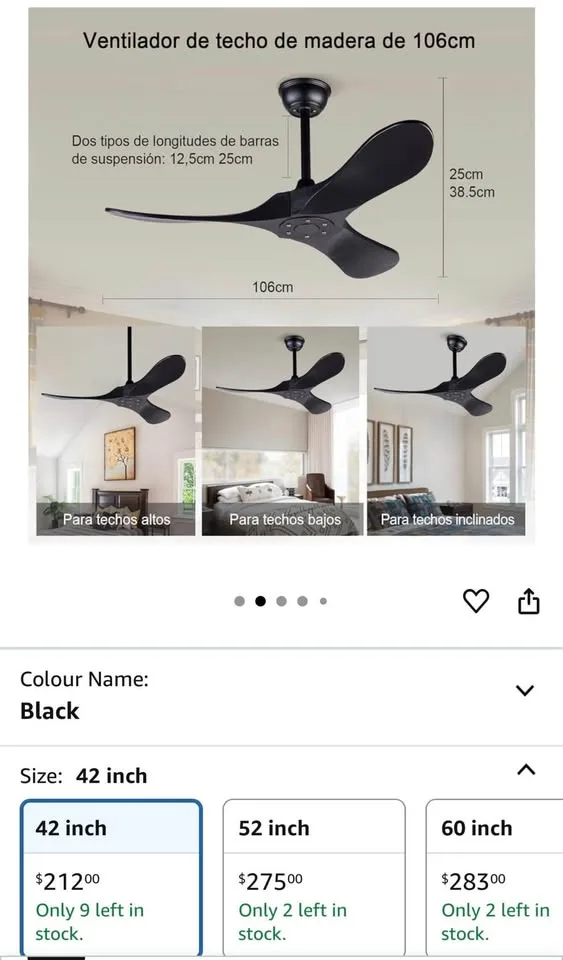 BOJUE 42 Inch Ceiling Fans image indicator(2)