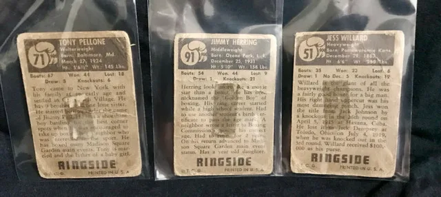 Topps Ringside Boxing Cards #71 Tony Pellone #91 Jimmy Herring image indicator(2)