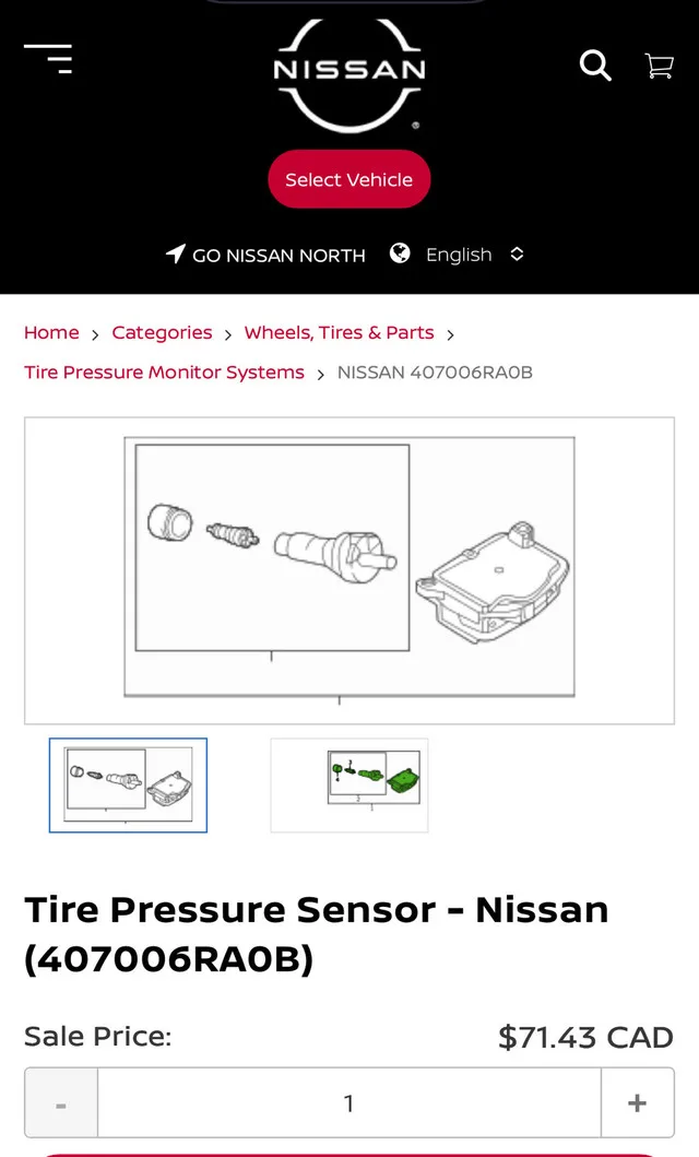 Nissan Rouge TPMS (OEM) thumbnail