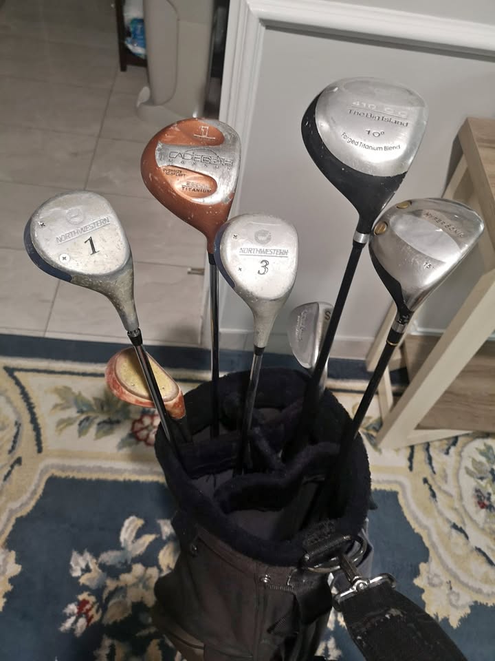 Vintage Golf Clubs with bag