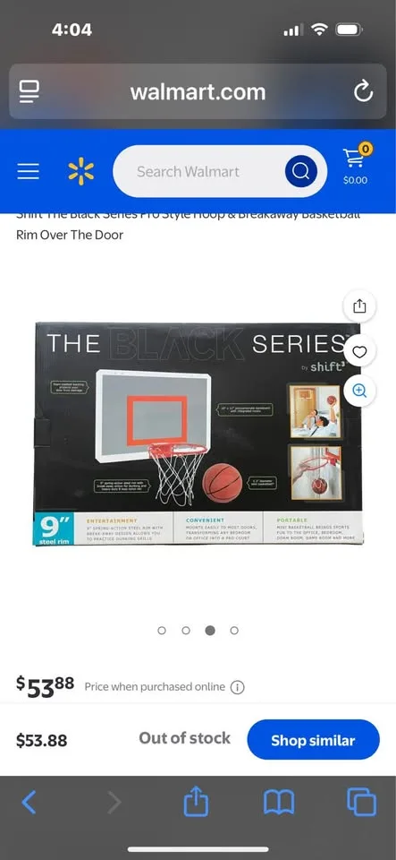Black series mini over the door basketball backboard/net image indicator(3)