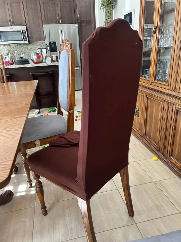 6 Brown Stretch Chair Covers image indicator(2)