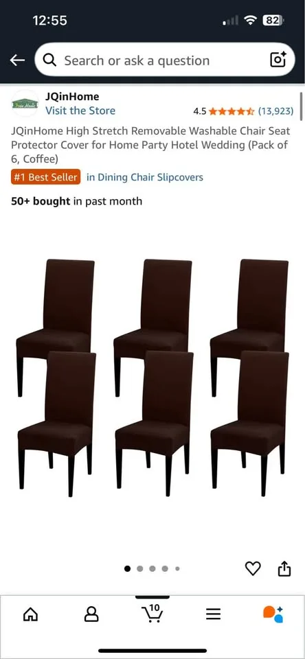 6 Brown Stretch Chair Covers image indicator(4)