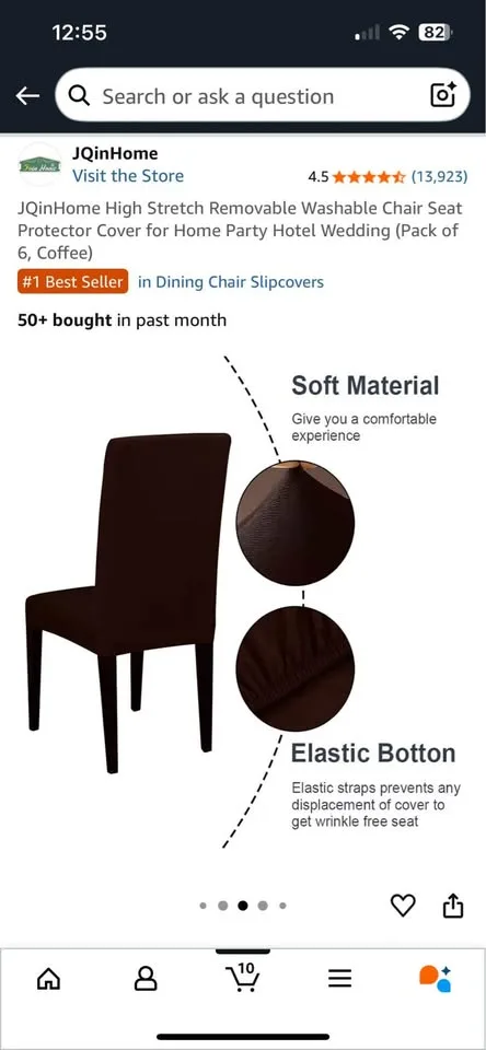 6 Brown Stretch Chair Covers image indicator(6)