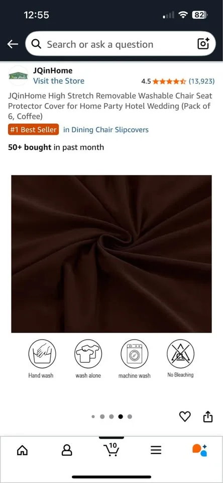 6 Brown Stretch Chair Covers image indicator(7)