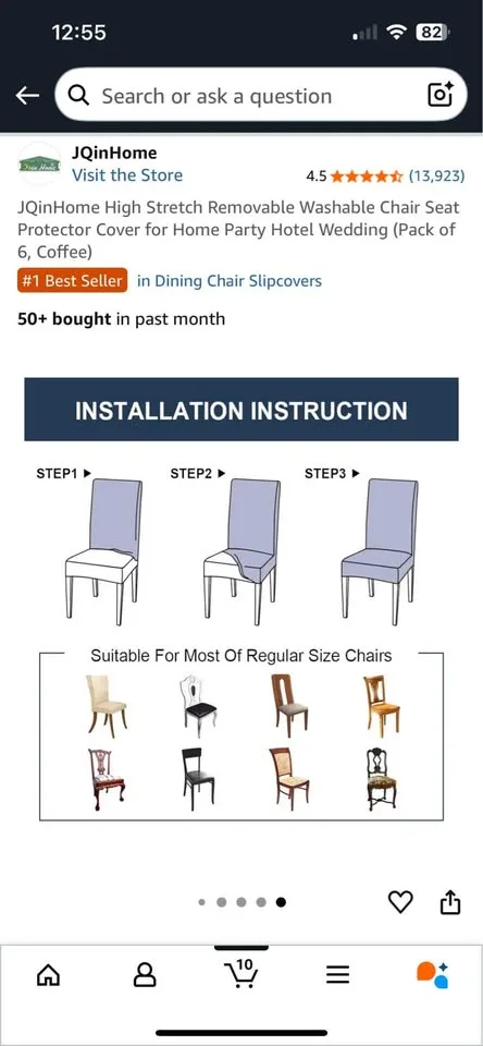 6 Brown Stretch Chair Covers image indicator(8)