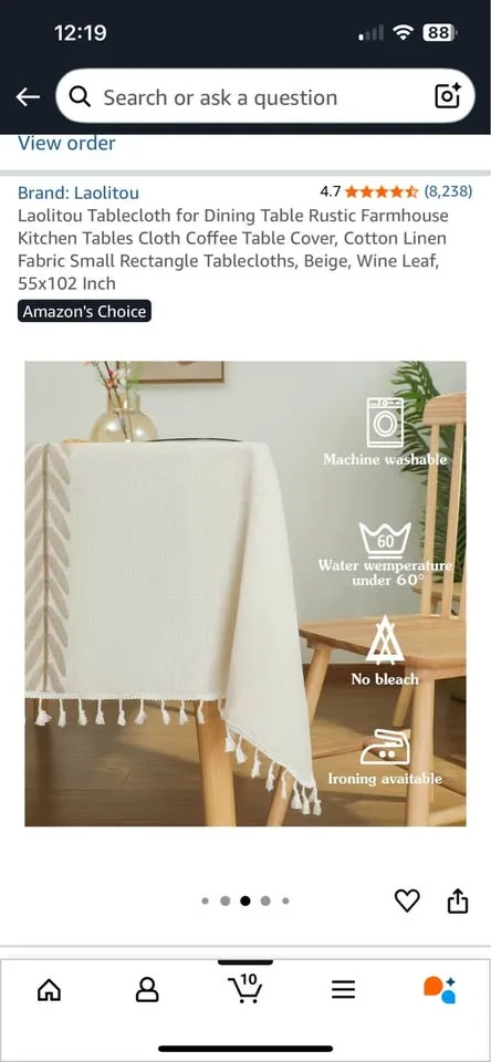 Beautiful Water Repellent Tablecloth, Good Quality Fabric image indicator(6)