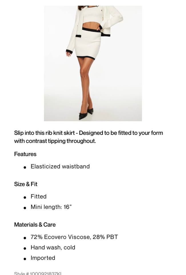 Dynamite Contrast Ribbed Mini Skirt - photo 3