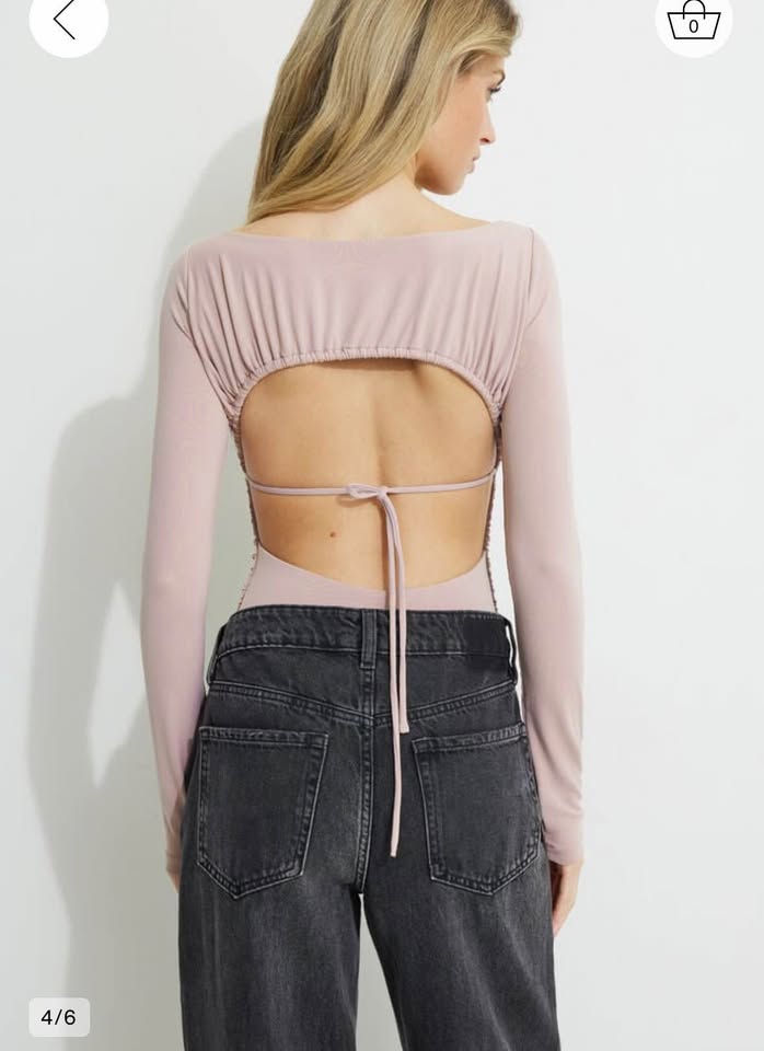 Dynamite Shirred Onen Back Jersev Bodvsuit - photo 2