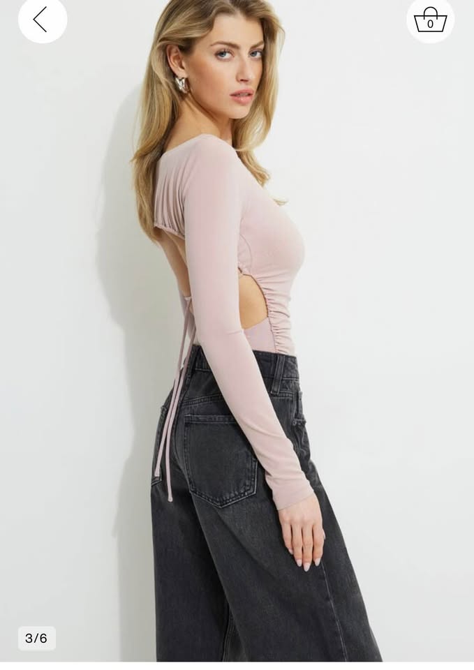 Dynamite Shirred Onen Back Jersev Bodvsuit - photo 3