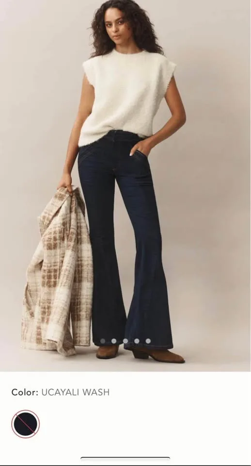 Anthologies Pilcro Puddle Mid-Rise Flare Jeans size 26 image indicator(2)