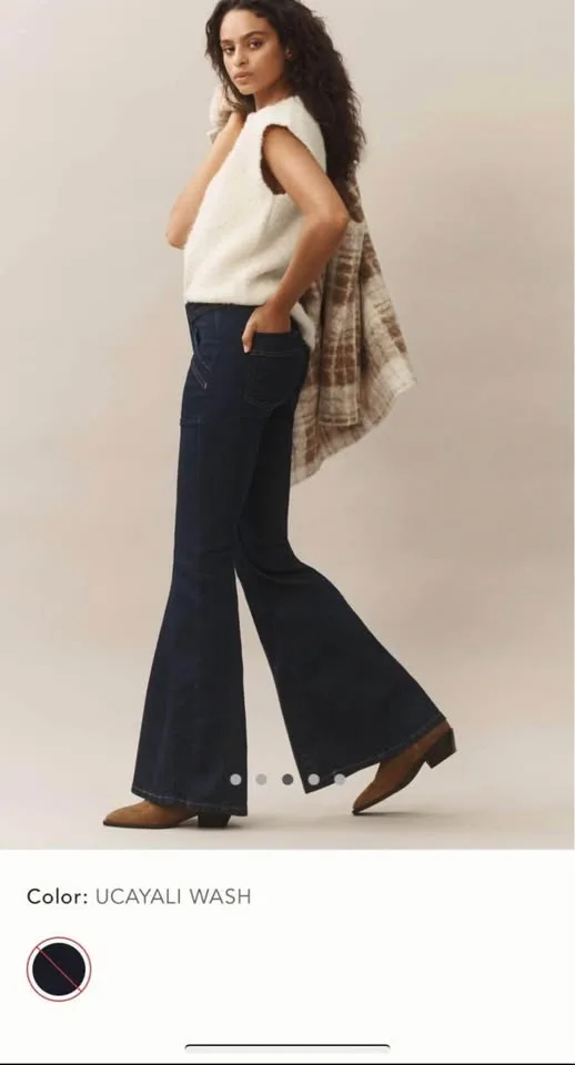 Anthologies Pilcro Puddle Mid-Rise Flare Jeans size 26 image indicator(4)