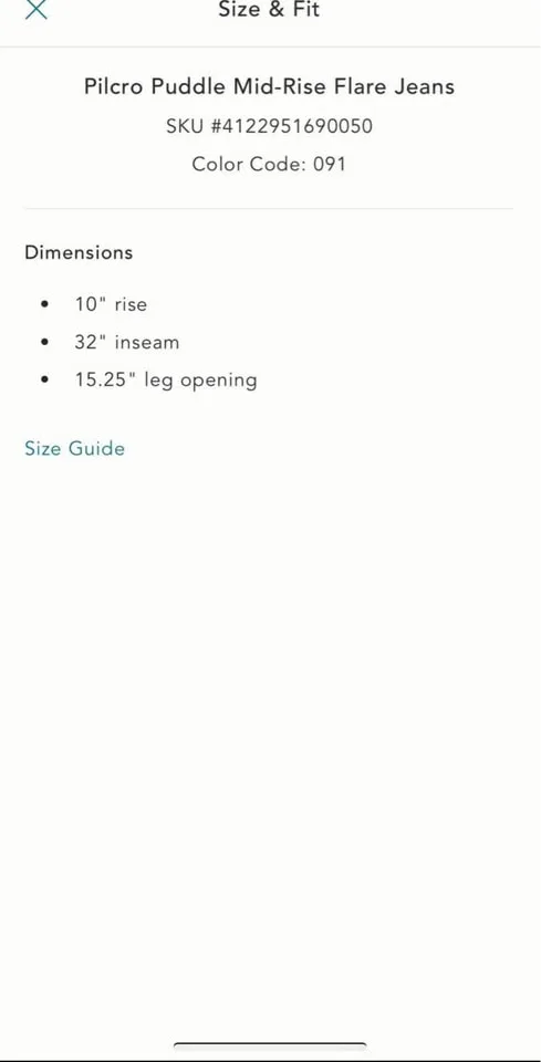 Anthologies Pilcro Puddle Mid-Rise Flare Jeans size 26 image indicator(7)