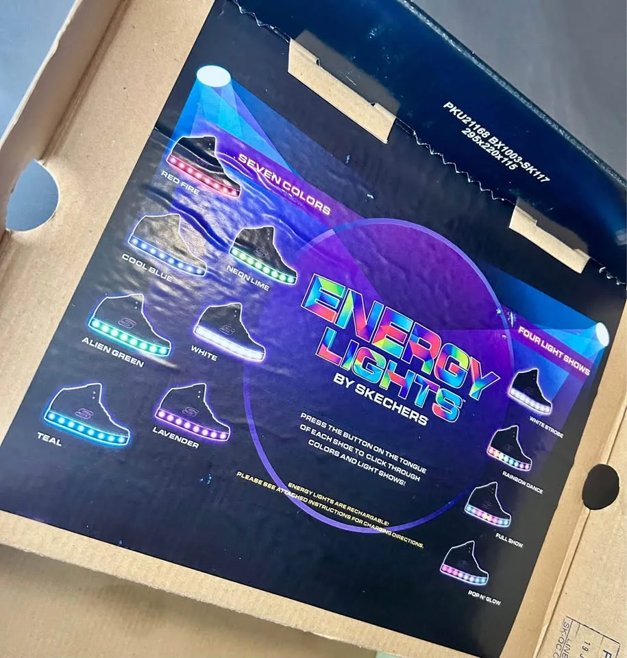 Skechers Energy Lights White Light Up High Top Shoe image indicator(7)