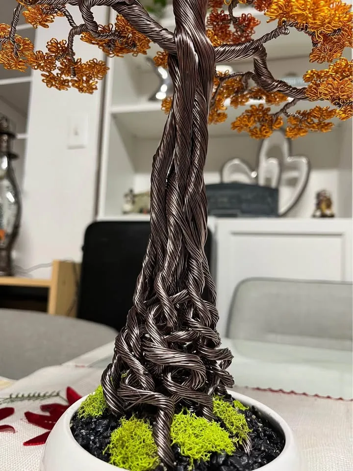 Handmade Aluminum Wire Bonsai Tree -Autumn Color- image indicator(5)