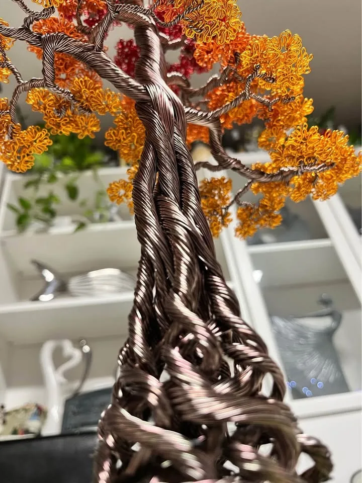 Handmade Aluminum Wire Bonsai Tree -Autumn Color- image indicator(6)