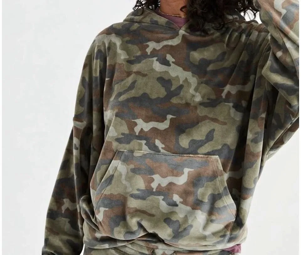 Velvet Camo Hoodie From American Eagle - women's size M thumbnail