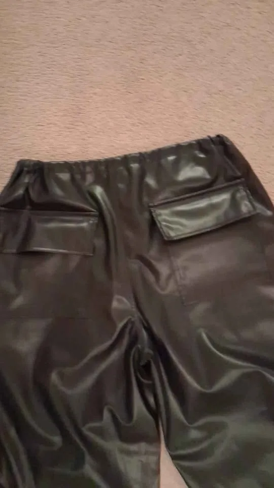 Women's oversize leather pant s to m size image indicator(7)