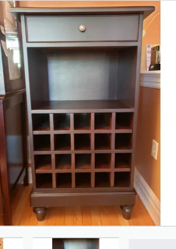 Bar unit, 25 bottles holder. Natural wood image indicator(2)