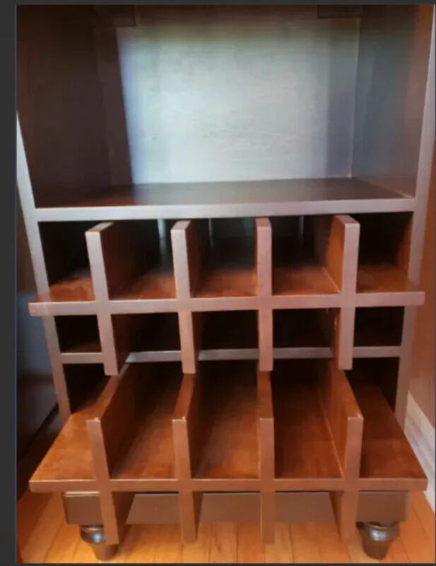 Bar unit, 25 bottles holder. Natural wood image indicator(3)