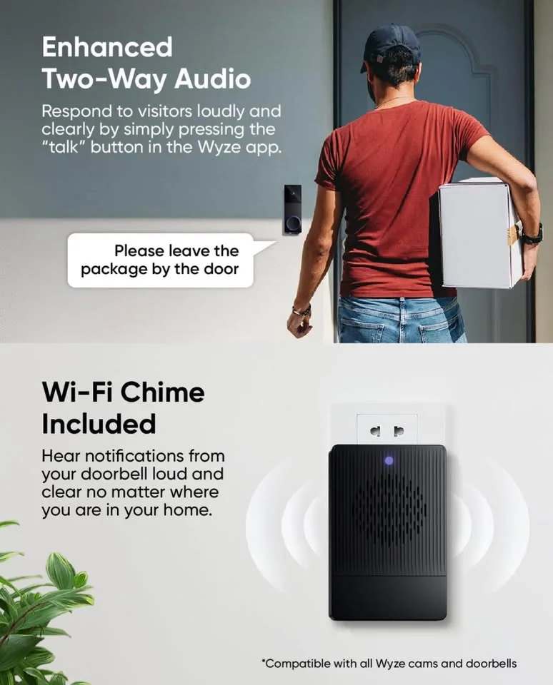 Wyze Duo Cam Smart Battery Doorbell with Chime image indicator(9)