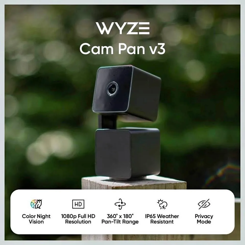 New Wyze Cam Pan v3 (Black) – Smart Security Camera, SALE! thumbnail