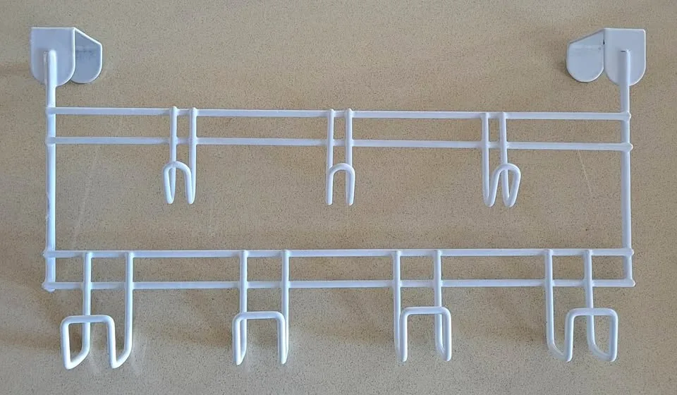 White Over the Door Rack – 7 Hook Organizer thumbnail