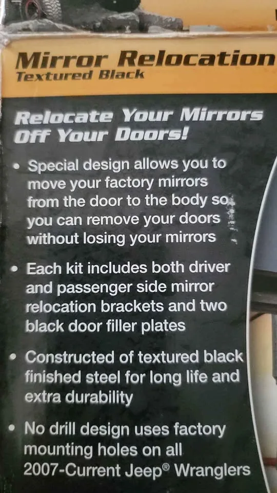 NEW JEEP WRANGLER  JK Rugged Ridge Mirror Relocation Brackets image indicator(2)