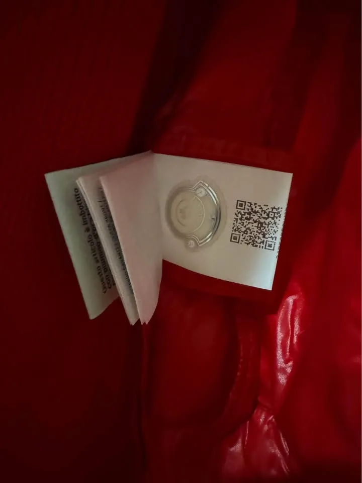 100% Authentic Moncler Red Puffer Cardigan Jacket/Sweater image indicator(8)