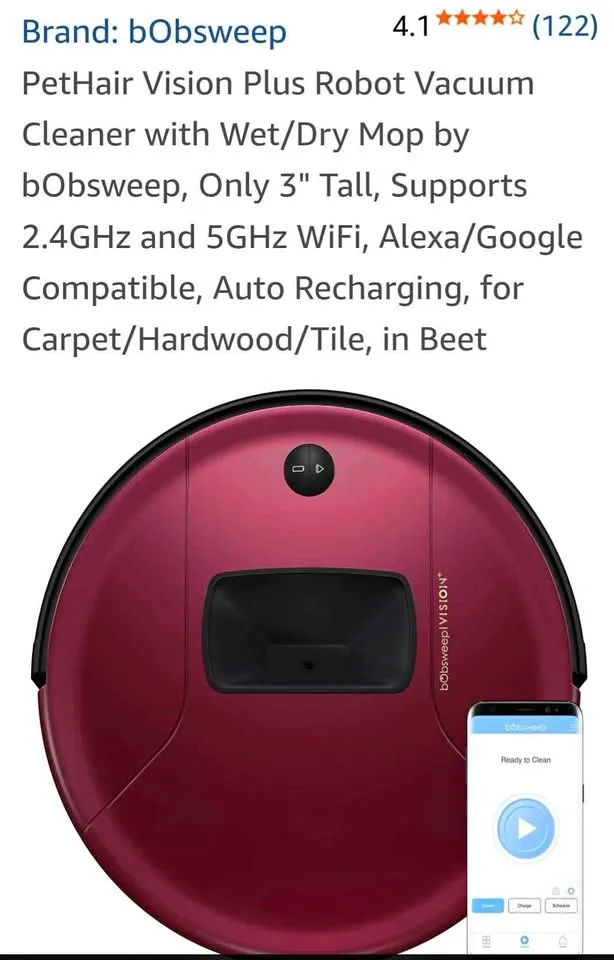 Bobs pethair Vision plus robotic vacuum - Brand new